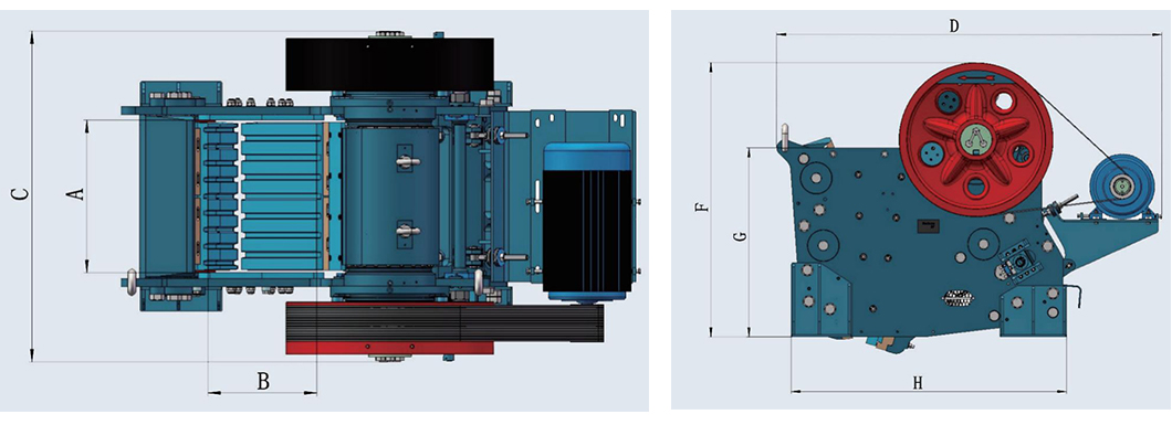 MC 系列顎式破碎機外觀尺寸圖 MC 系列顎式破碎機外觀尺寸圖